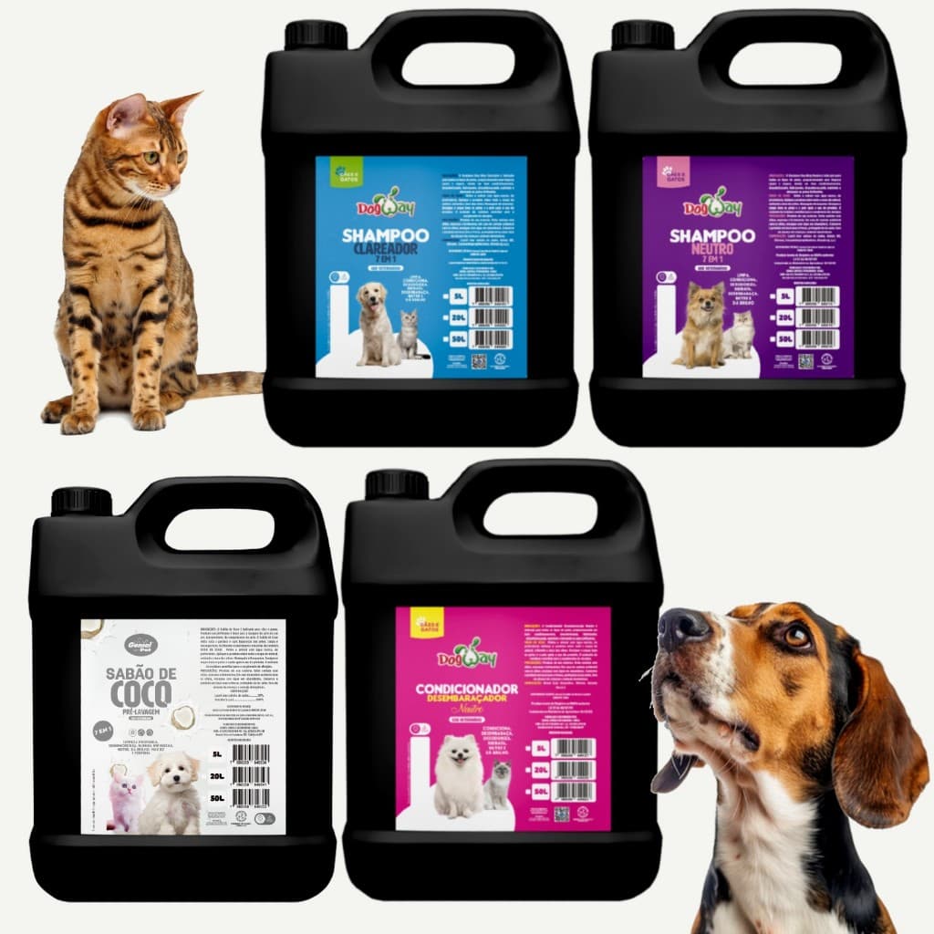 Shampoo e Condicionador para Cachorro e Gato Pet Shop Pet - 5L