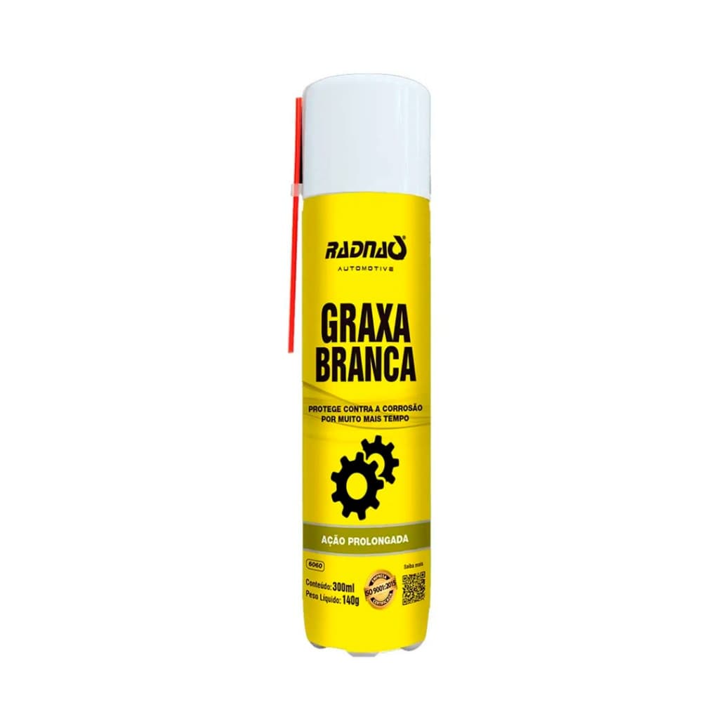 Graxa Branca Spray Radnaq 300ml - Resistente ao Calor e Água, Alta Aderência