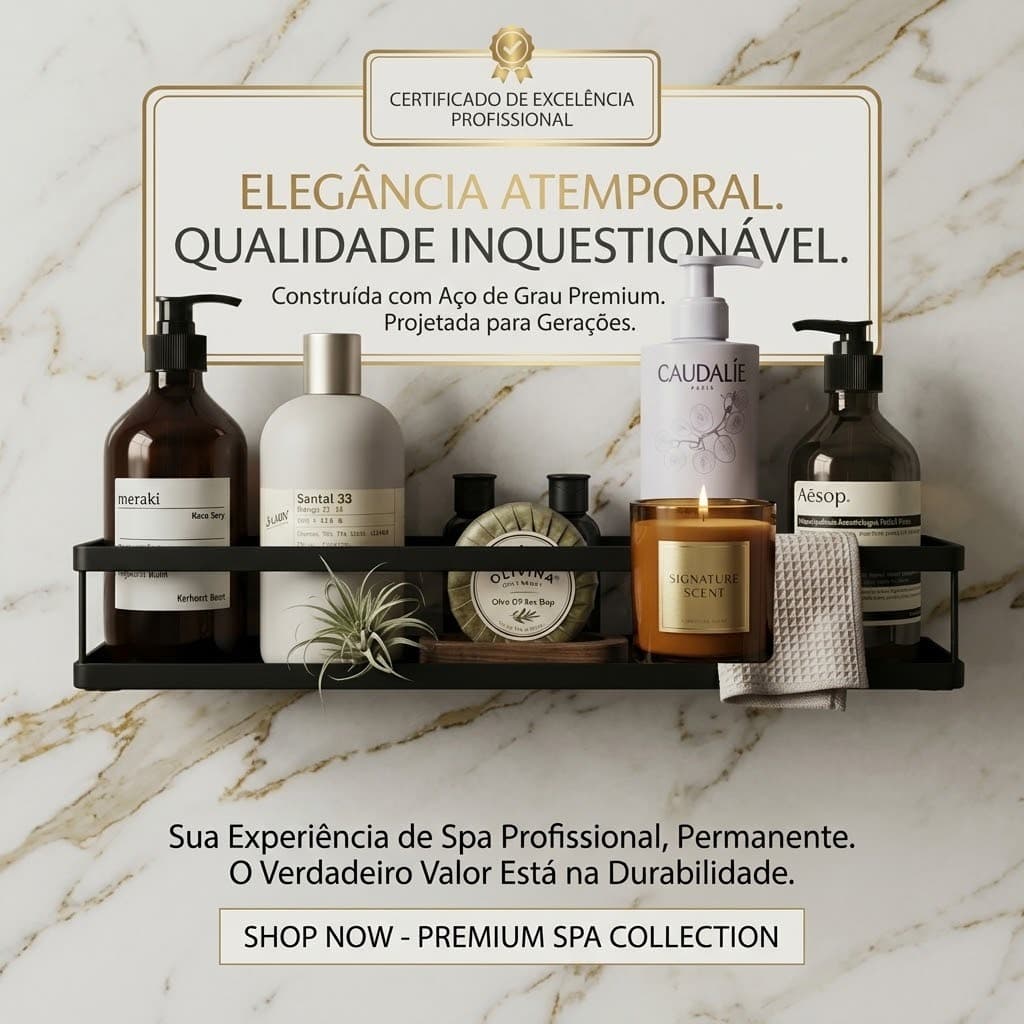 PRATELEIRA SUPORTE  DE BANHEIRO PORTA SHAMPOO PAREDE REFORÇADO COR PRETO
