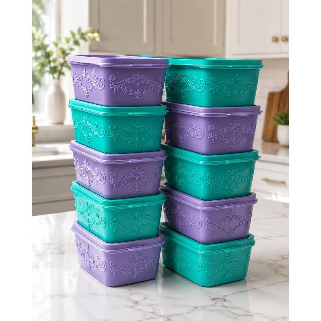 conjunto de 10 potes retangulares para organização