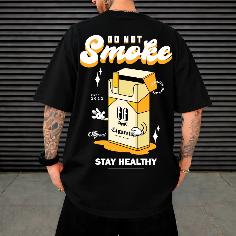 Camiseta Camisa Blusa Oversized Streetwear Estampa Cigarreei 100% Algodão Premium Leve Confortável Casual Street