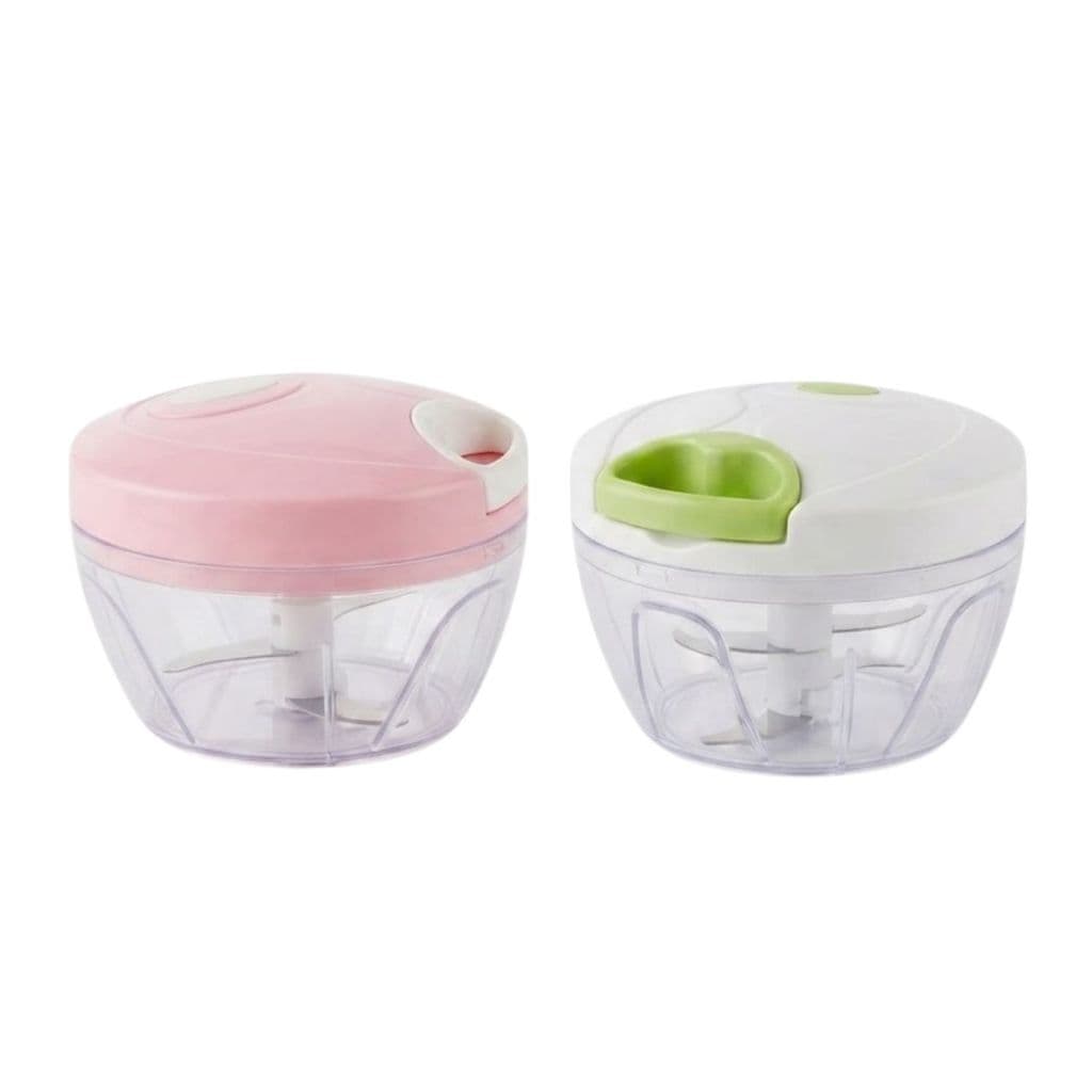 Kit 2 Mini Processadores Manual 500ml 3 Lâminas Cozinha Sortida