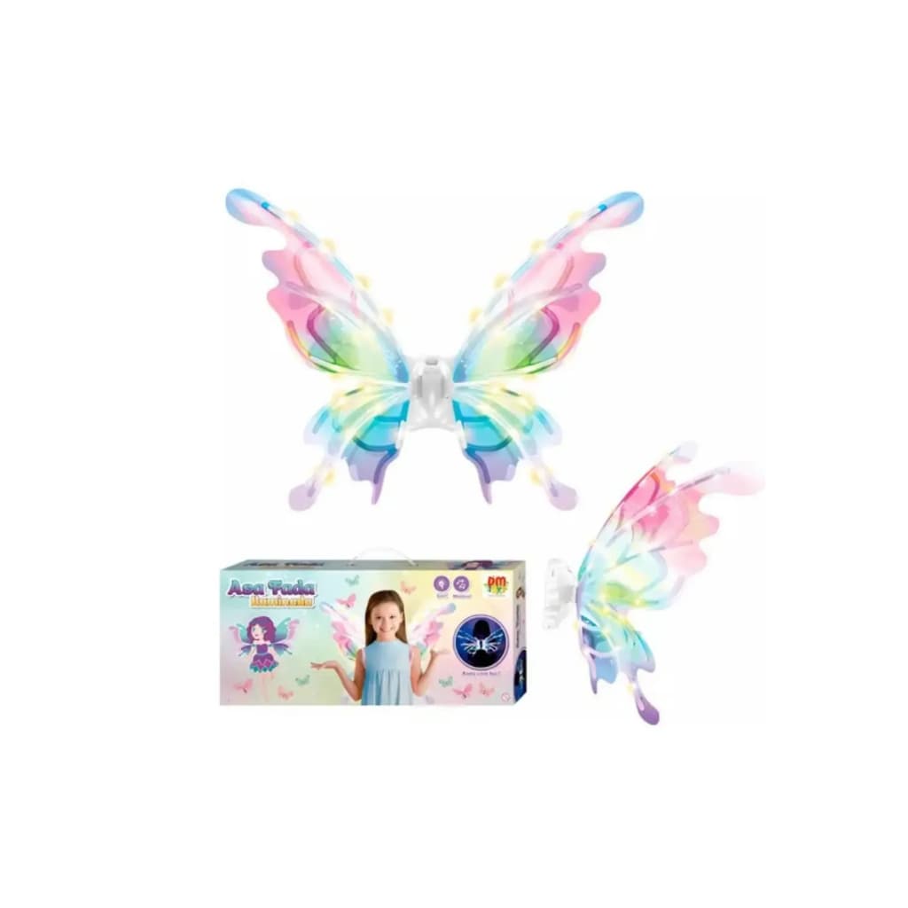 Asa De Fada Iluminada Infantil Dm Toys Com Luz E Som