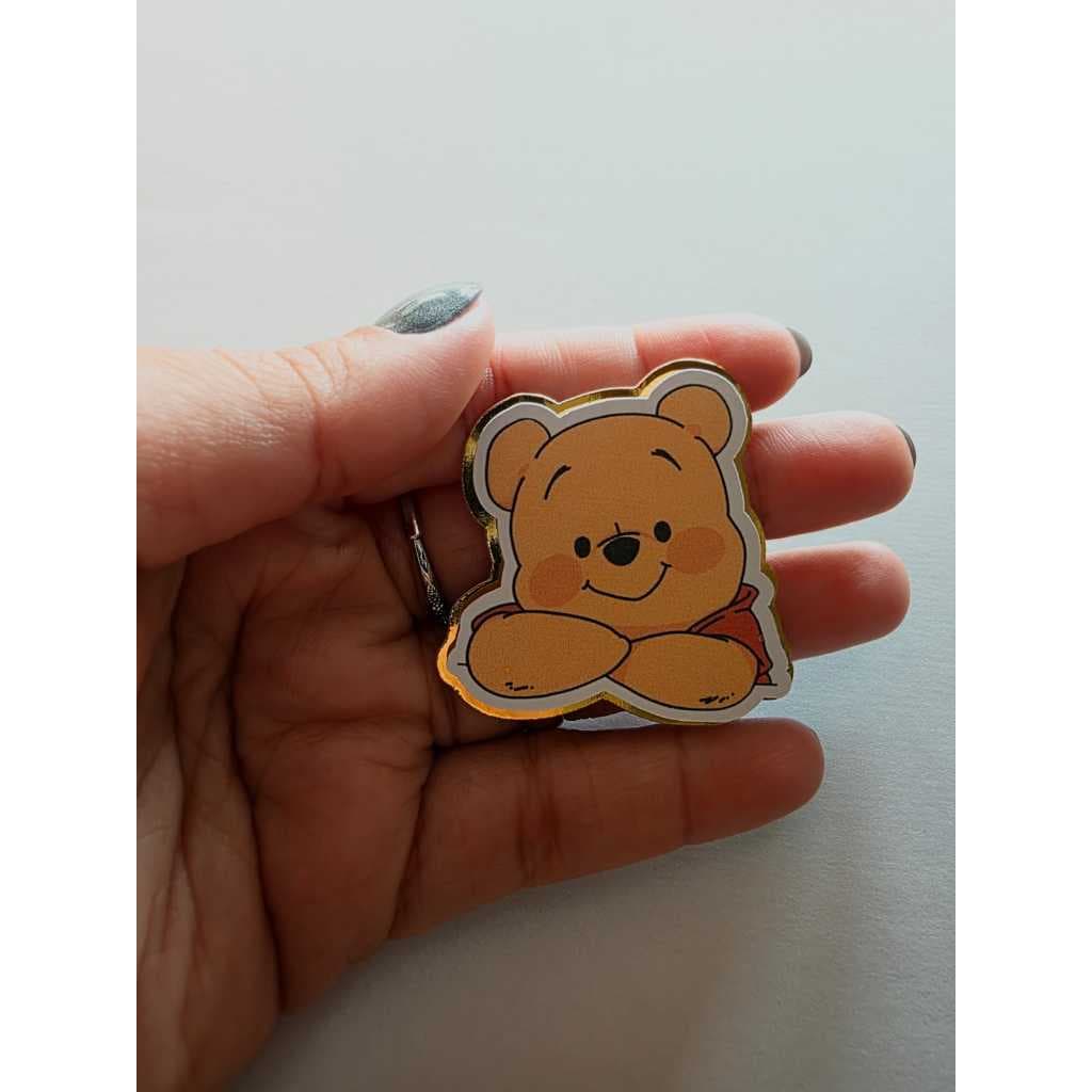 Aplique Tubete Ursinho Pooh - Papel Fosco + Lamicote - Apliques de 5cm