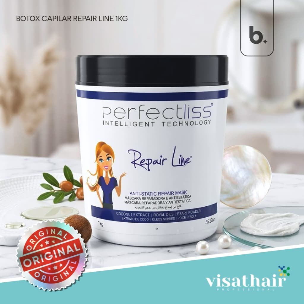 Máscara Selante Perfectliss S.O.S Repair Line Visat Hair 1kg - Reparação Antiestática com Efeito Natural