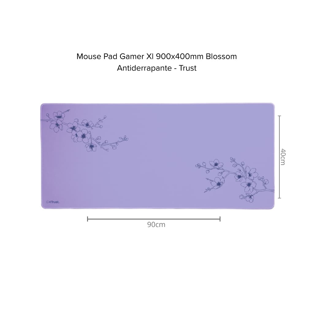 Mouse Pad Gamer Xl 900x400mm Blossom / Japan Black Antiderrapante - Trust