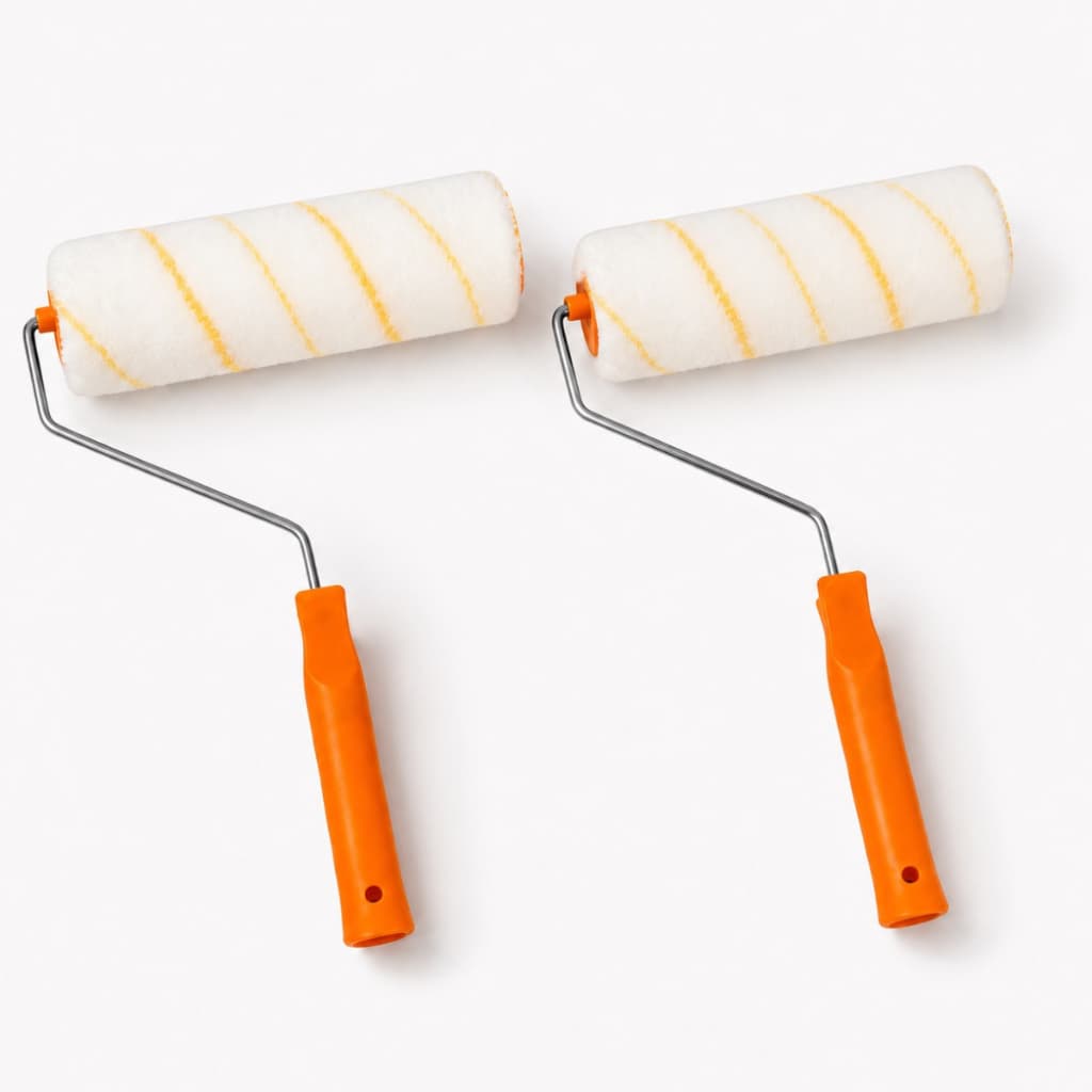 Kit 2 Rolos De Pintura Lã 23cm Com Cabo Ergonômico Anti Gotas Profissional Para Parede - Pintura Uniforme E Profissional
