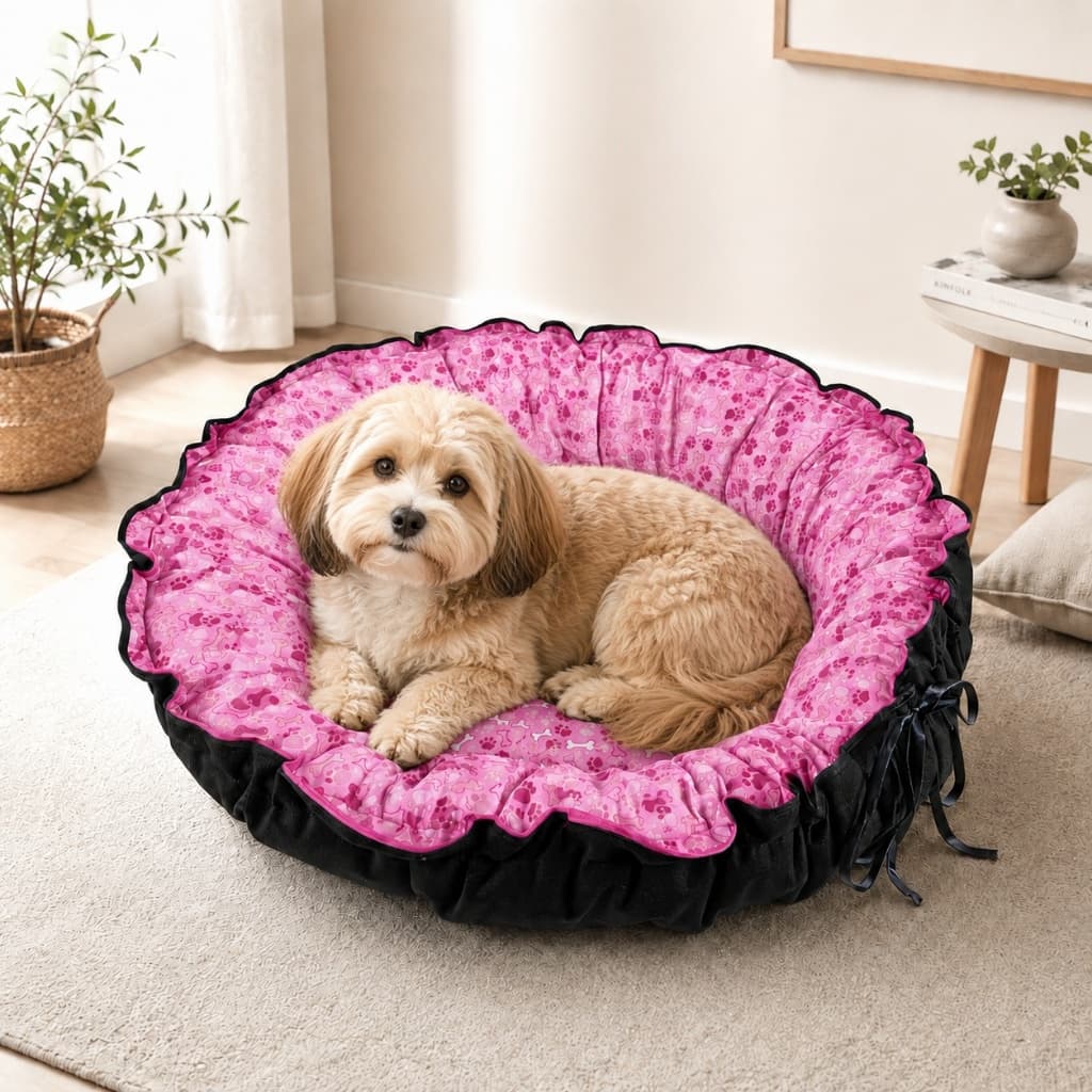 Cama Pet Redonda Macia Confortável para Cachorro e Gato