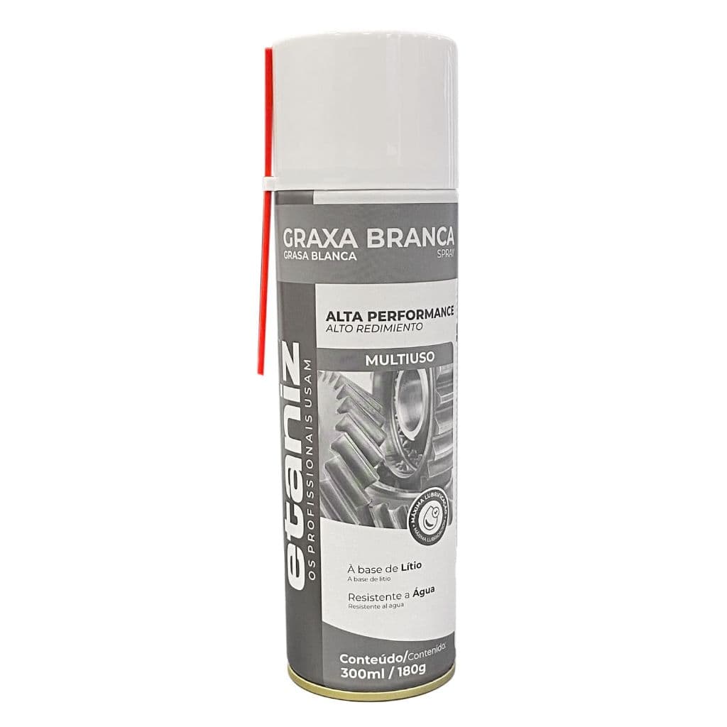 Graxa Branca de Lítio em Spray da Etaniz 300ml Lubrificante Alta Perfomance