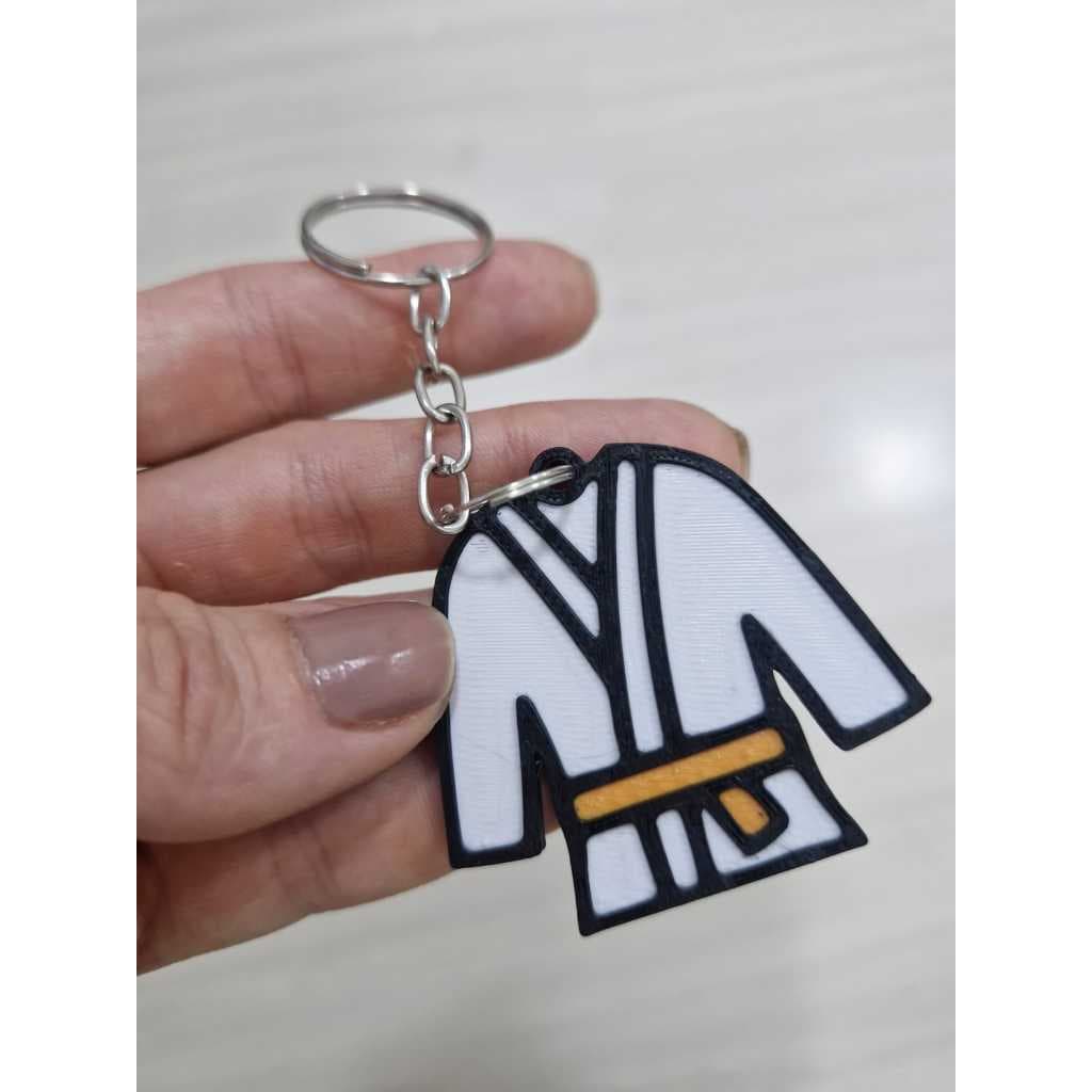 Kit 10 Chaveiro Kimono  Faixa Colorida Artes Marciais Jiu Jitsu Judo Karate - 3D