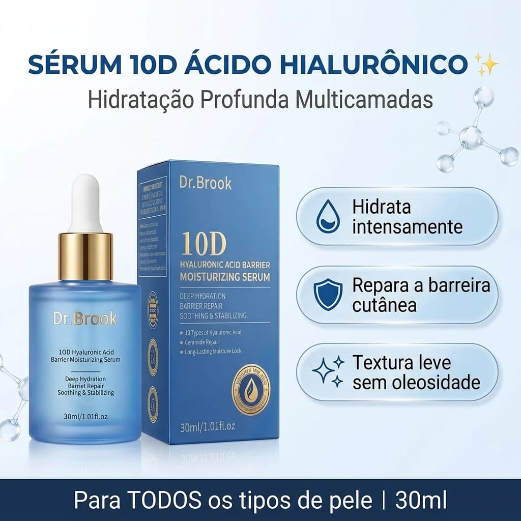 Sérum Ácido Hialurônico 30ml Hidratação E Reparo Ácido Hialurônico Sérum Hidratante Reparador da Barreira Cutânea