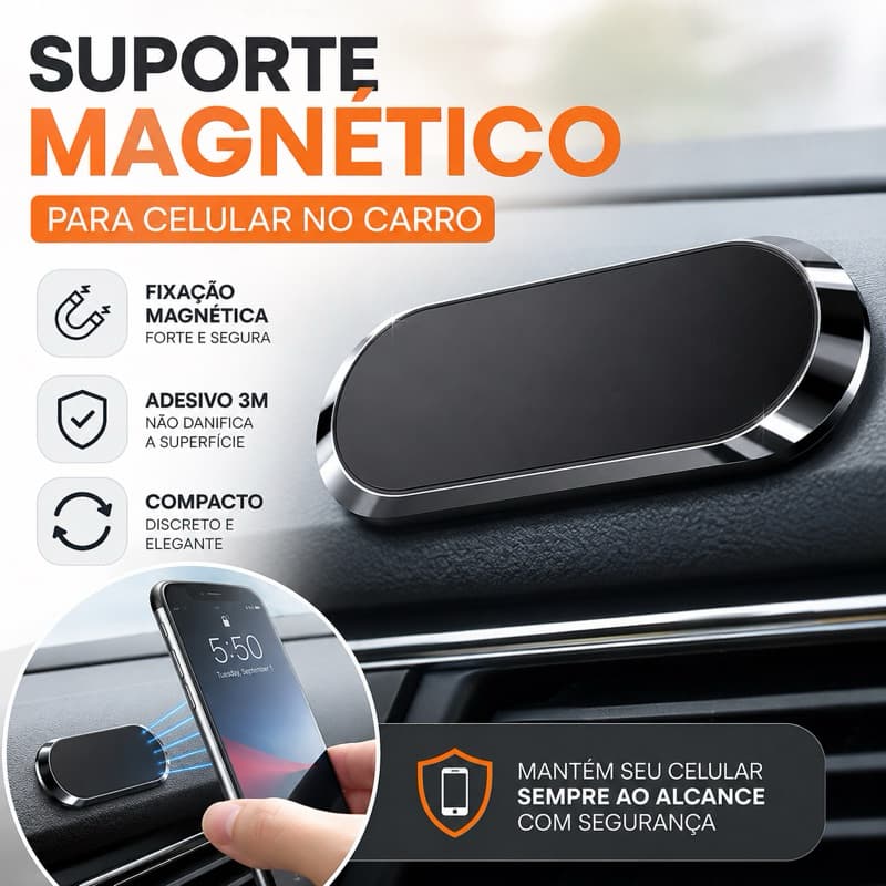 Suporte Magnético Celular para Carro – Suporte Veicular com Ímã para Telefone