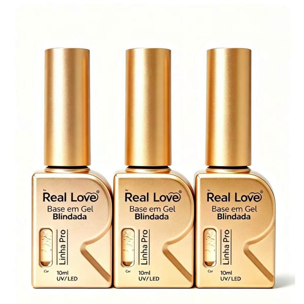 kit com 3 super Base em gel  -10ml - Real Love Linha Pro