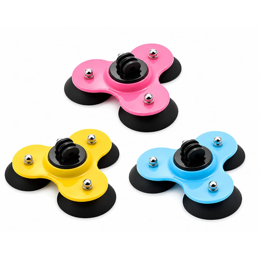 Suporte para gopro ventosa tripla  para gopro  e action cam com parafuso