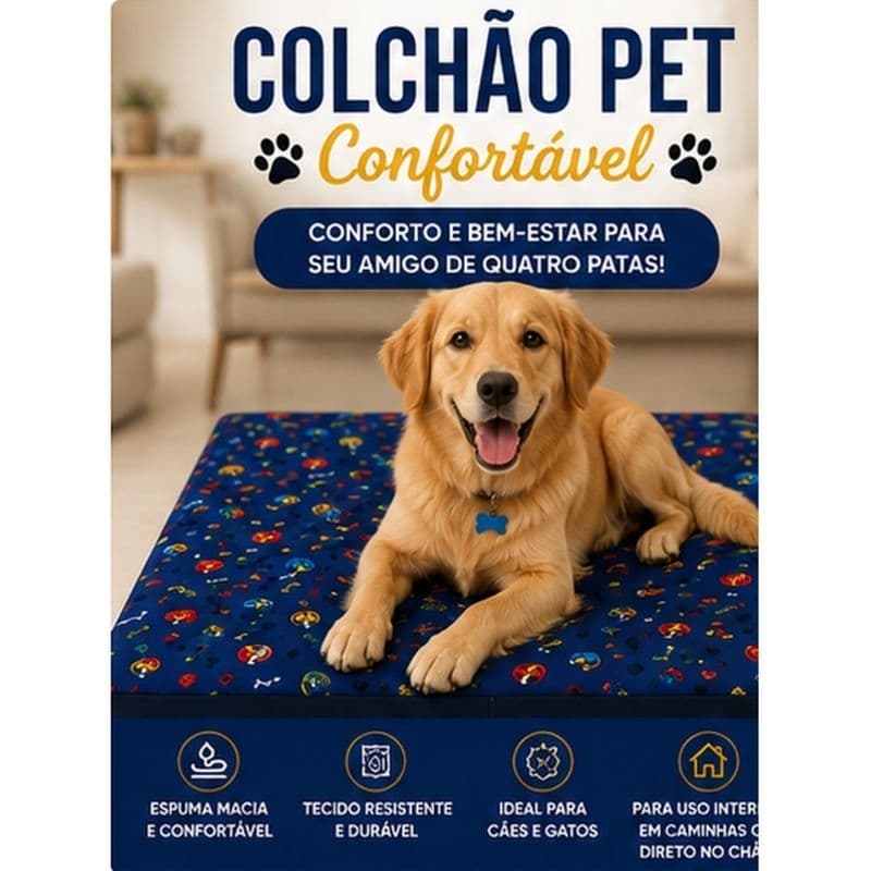 Colchão Pet Confortável 80x50x4cm