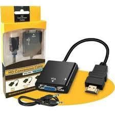 Cabo Adaptador Conversor HDMI Para VGA Com Saida De Audio P2 Full HD 1080P