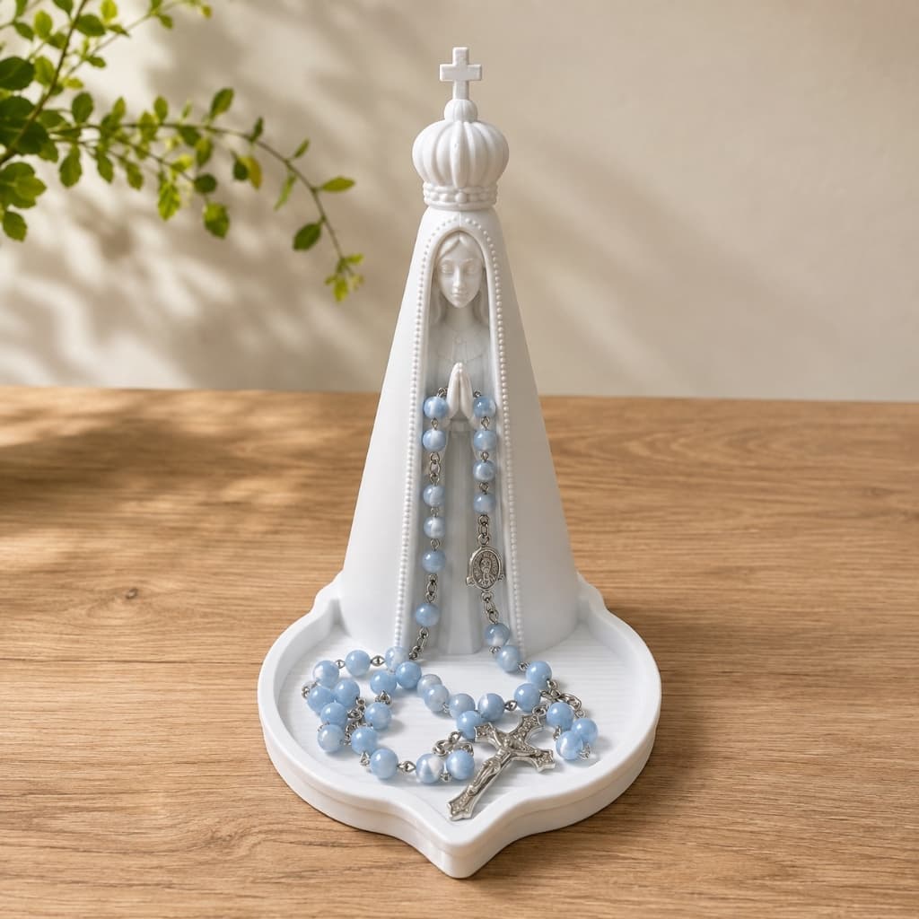 Nossa Senhora Aparecida em PLA | Imagem Religiosa Decorativa | Santuário Porta-Terço | Presente Católico