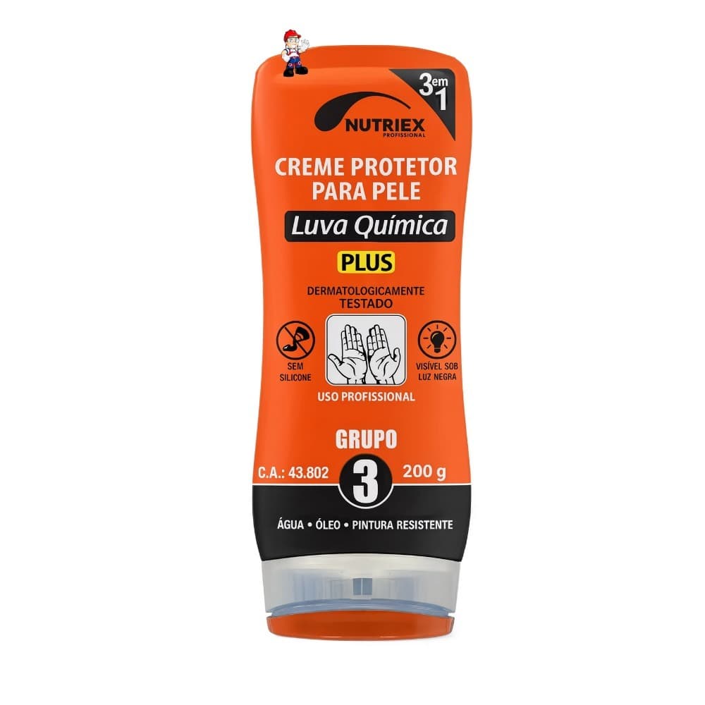 Nutriex Creme Protetor Luva Química 200g - Proteção Invisível e Resistência Contra Produtos Químicos