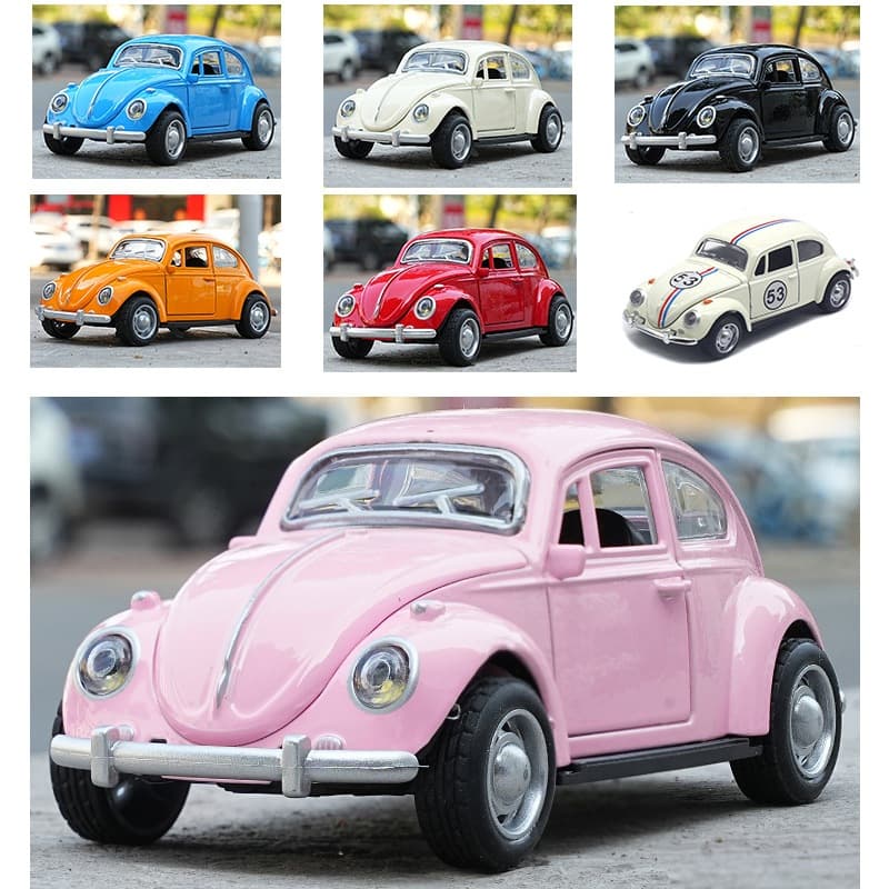 Kit 5 Fusca Miniatura De Metal Ferro Carrinho Coleção Fusquinha Fricção Abre Portas