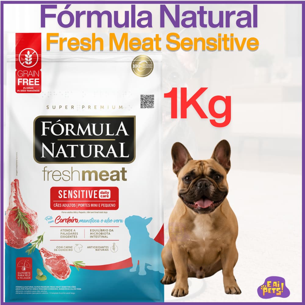 Ração Formula Natural Fresh Meat Sensitive 1 Kg Cordeiro