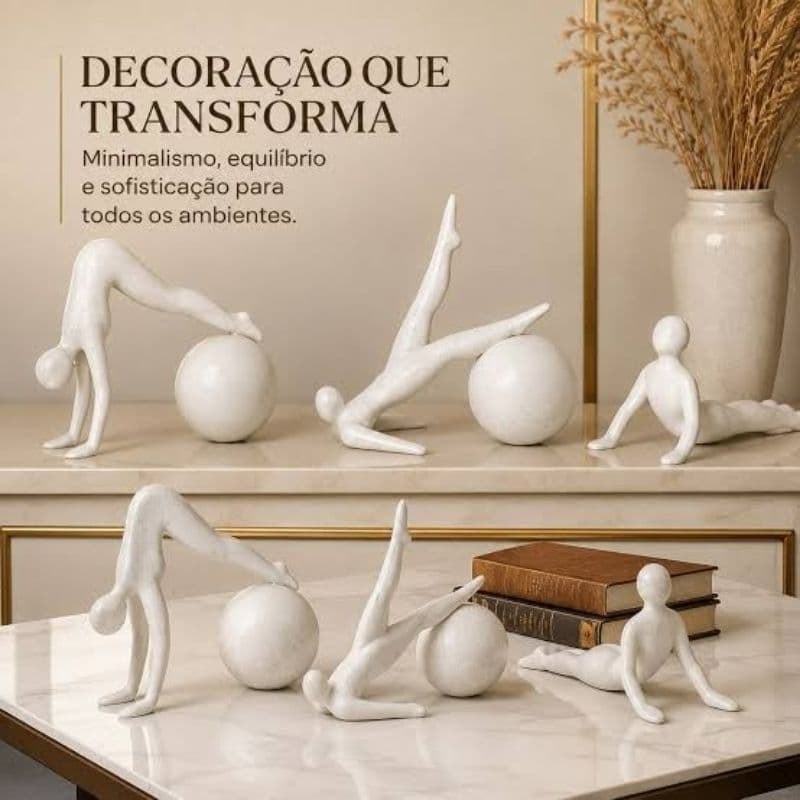 Coleção Equilíbrio & Movimento – Trio de Esculturas Minimalistas