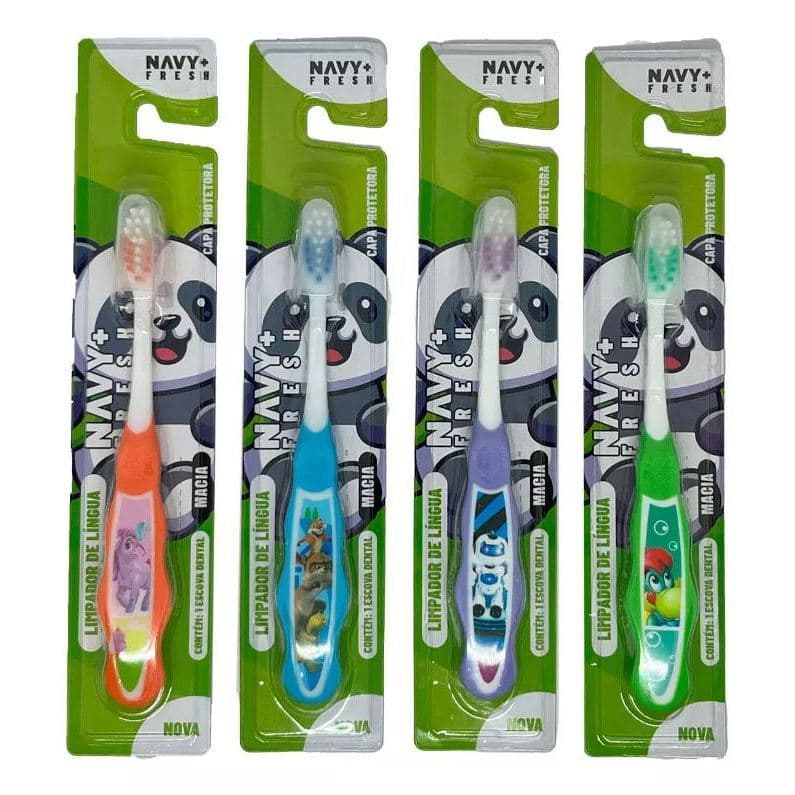 Kit 4 Escova Dental Macia Infantil Pandinha
