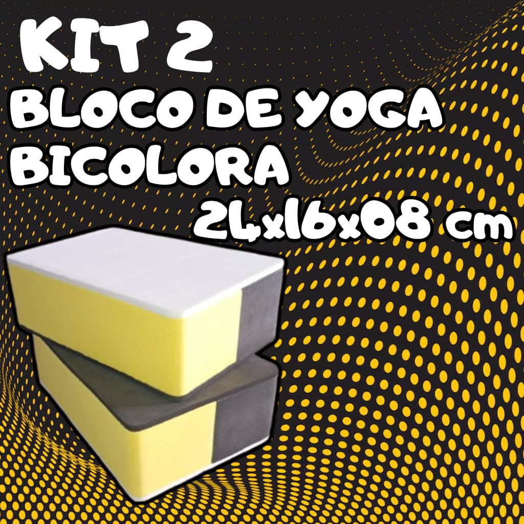 KIT 2 Bloco de Yoga/Pilates/fisioterapia BICOLOR Equilíbrio Treino Funcional Tijolinho