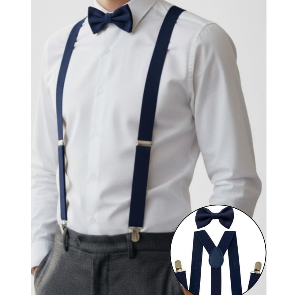 Kit Suspensório e Gravata Borboleta Adulto Várias Cores Masculino Social Para Eventos e Casamento