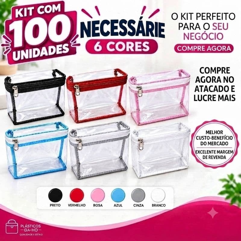 100 -Unidades  Necessaires Frasqueiras 🔥 VARIAS CORES- Lembrancinha- Revenda Atacado Direto da Fábrica Ibitinga Envio 24