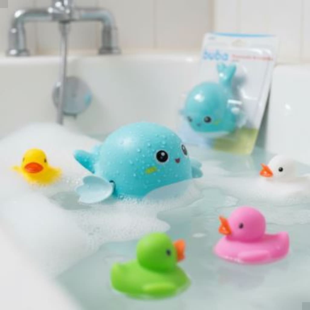 Kit Brinquedos de Banho Buba Baleia e Patinhos para Bebê