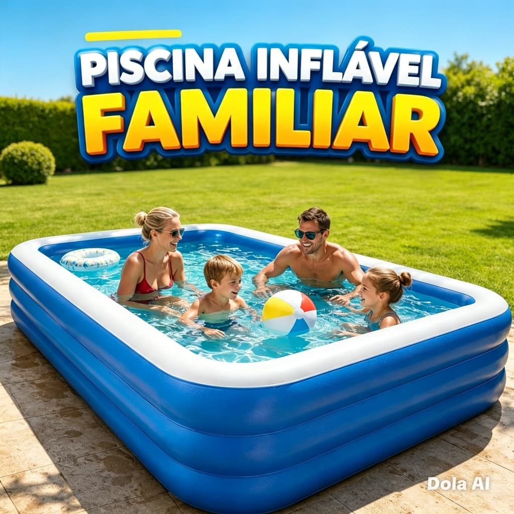 🔥Piscina Inflável Retangular Infantil 3 Anéis Piscina Inflável Playground Swimming Pool Adulto Piscina Grande