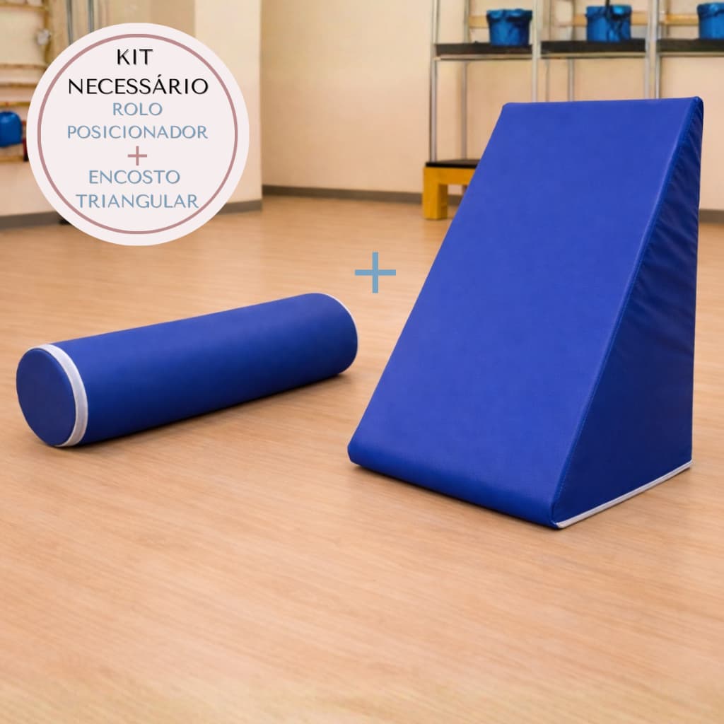 Kit Ortopédico Fisioterapia Rolo Posicionador 15cm x 50cm + Apoio Encosto Triangular Cunha Impermeável Clínica estética