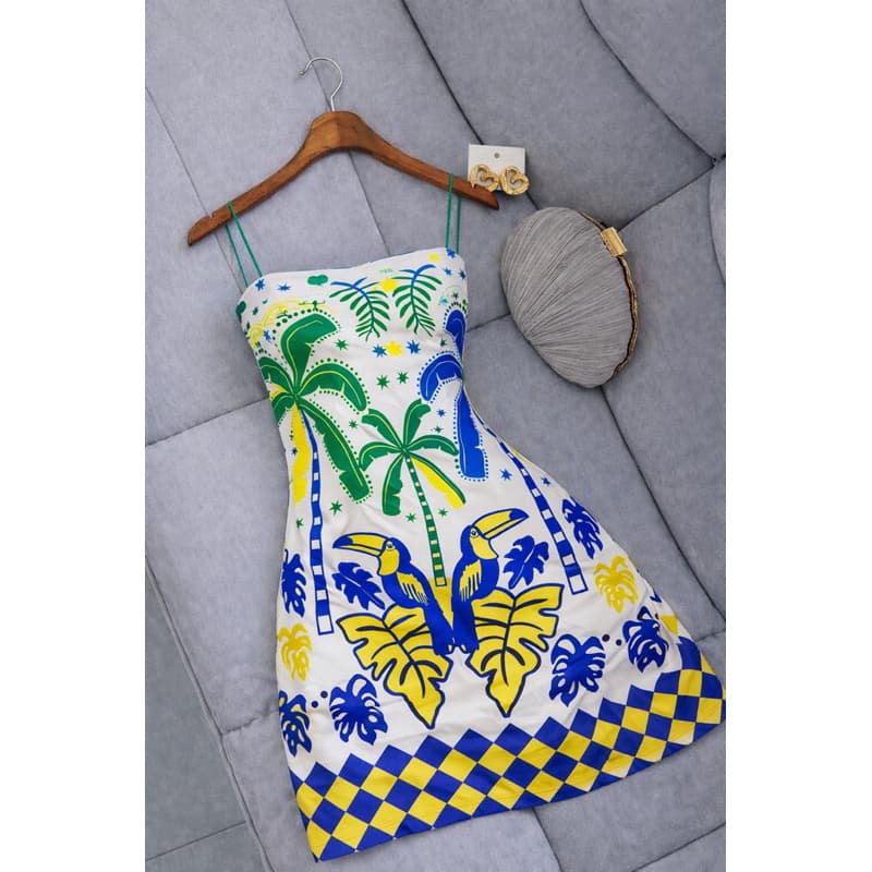 Vestido Tubinho Feminino Tropical Brasil Moda Verão Justo Alça Fina Lançamento Tendência 2026