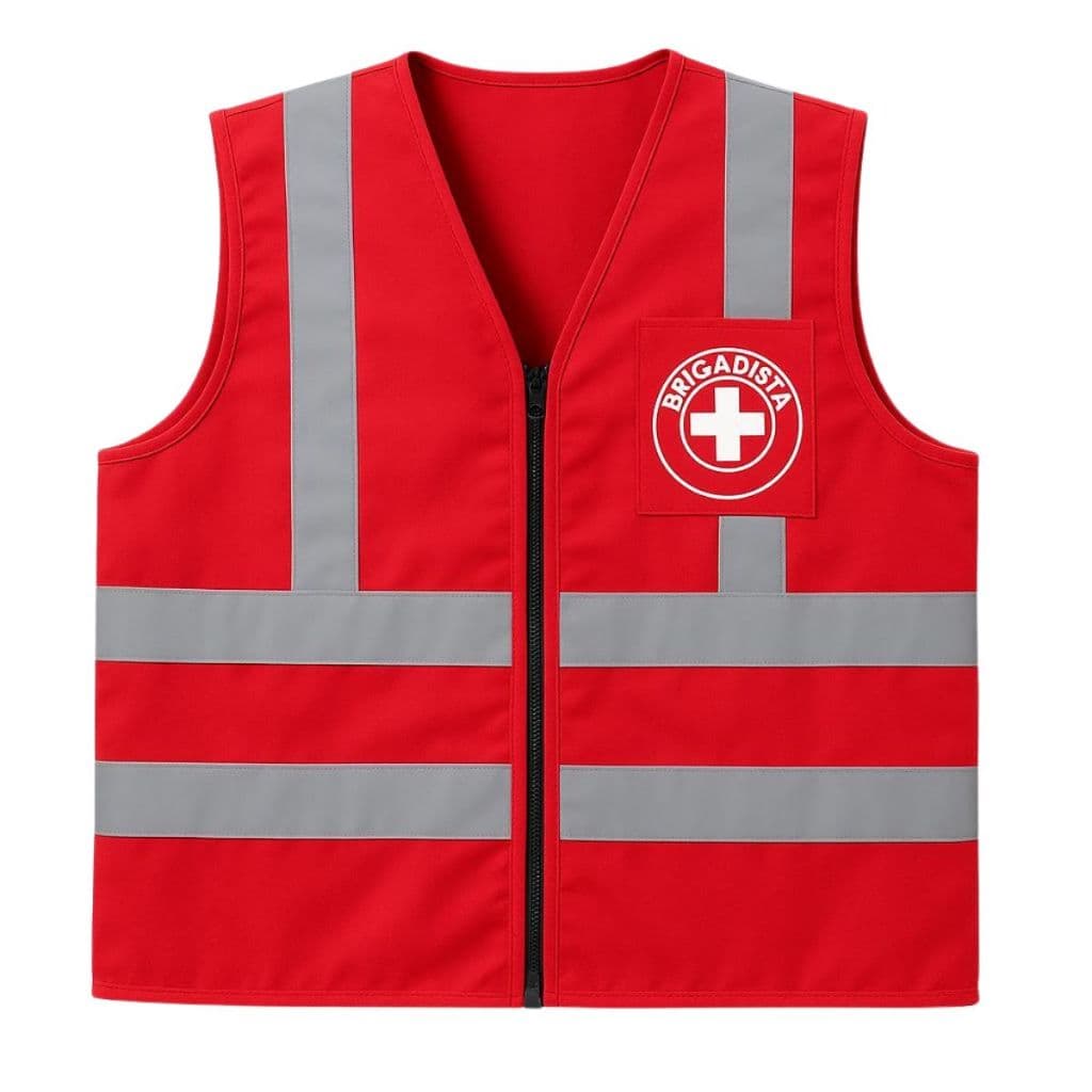 Colete Segurança Brigadista Brigada Emergência Com 1 Bolso Vermelho TLS