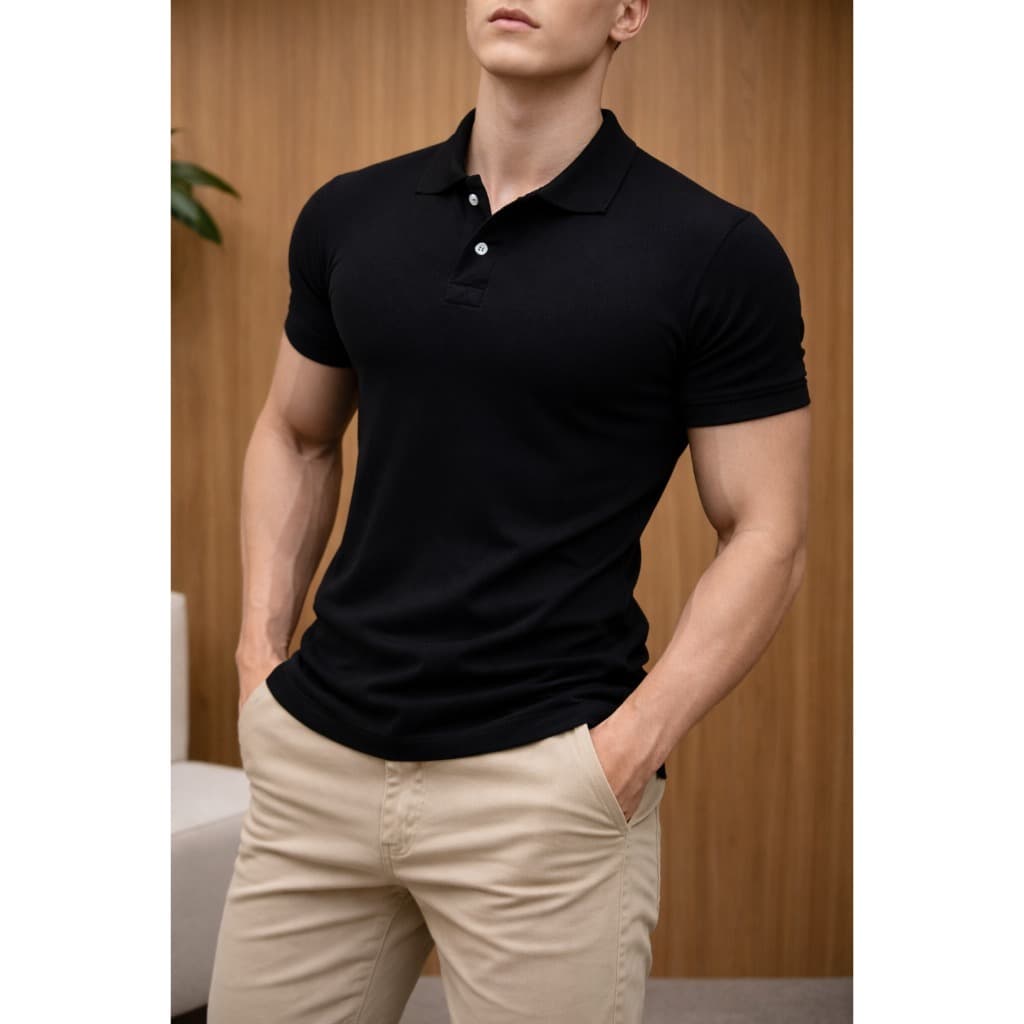 Camisa Polo Básica Caimento Slim Feita em Piquet