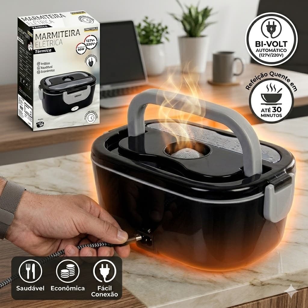 Marmita  Eletrica Termica Portatil Bivolt Conservacao Alimentos Aquecimento Rápido Prática