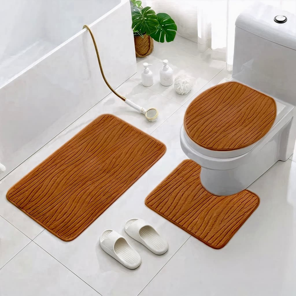 Jogo De Tapete Para Banheiro Luxo 3 Peças Antiderrapante Soft - Envio imediato!