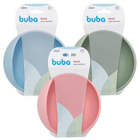 Bowl em Silicone com Ventosa Buba 350ml Segura para Refeições Práticas do Bebe