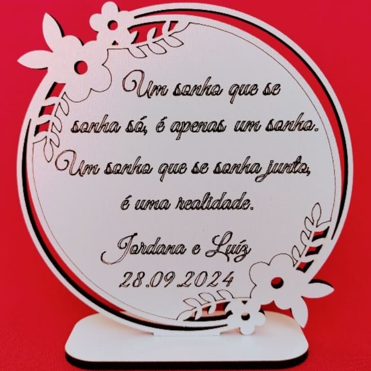 Lembrancinhas Personalizadas para Festas Casamentos Noivados em MDF Branco