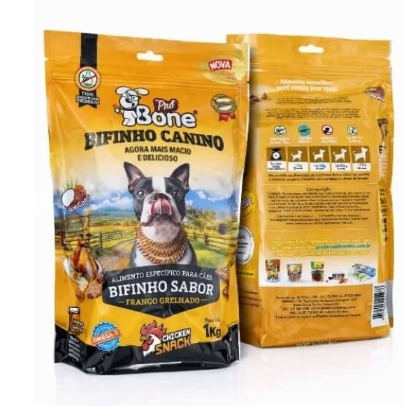Bifinho Canino Pró Bone Frango Grelhada — Petisco Macio para Cães com Ômega 3