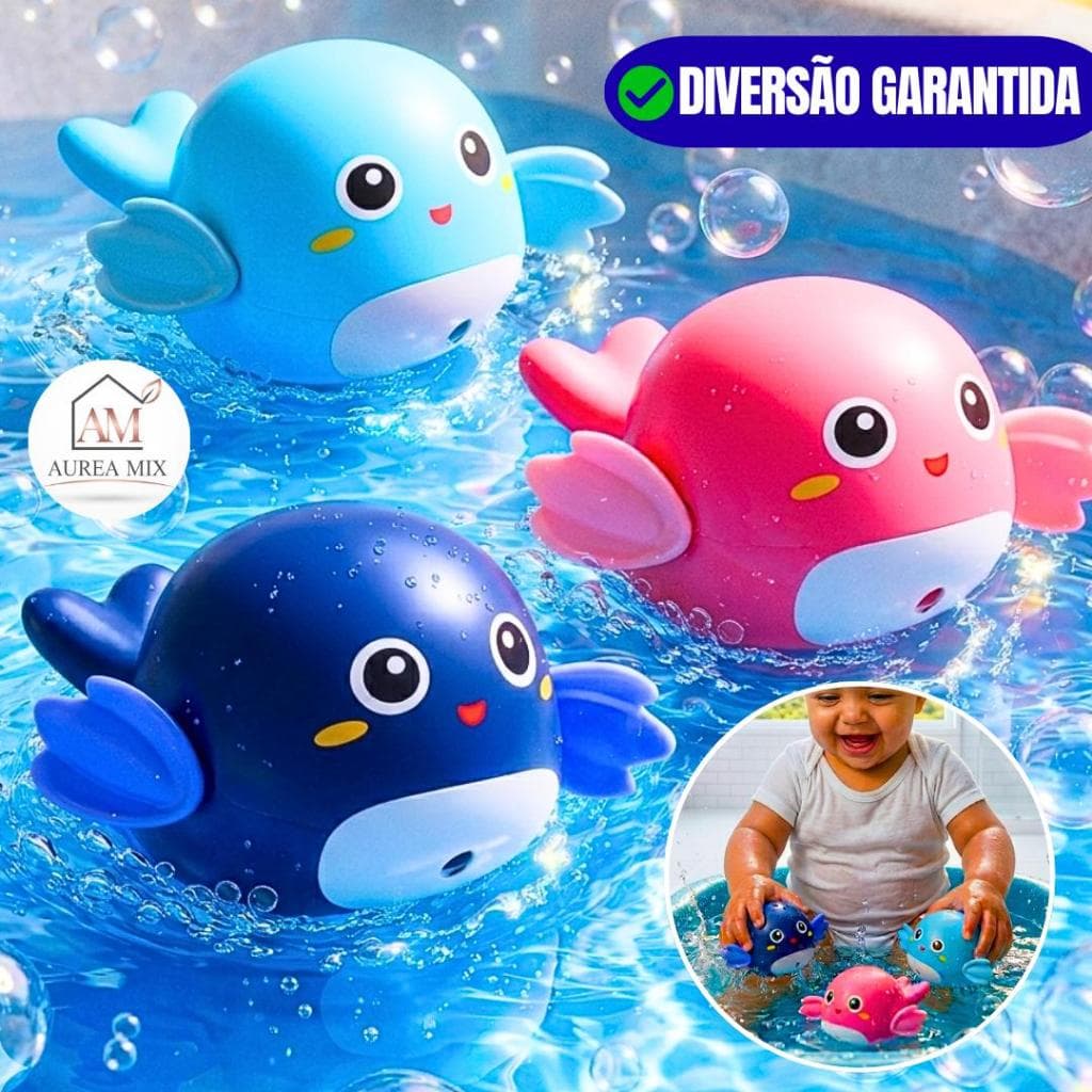 Brinquedo De Banho Para Bebê Criança Divertido Baleia A Corda Nada Sozinha Água Banheira E Piscina