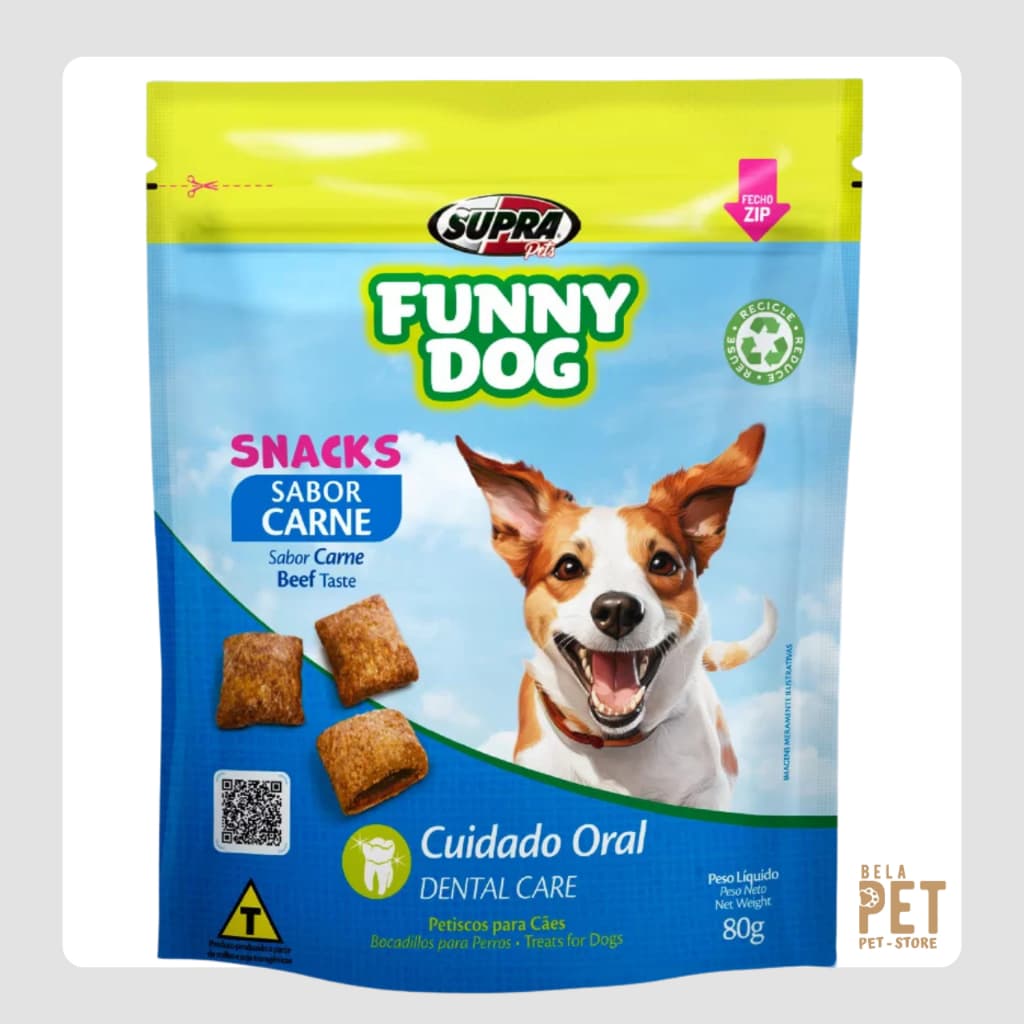 Petisco Funny Dog - Petisco Para Cães - Sabor Carne