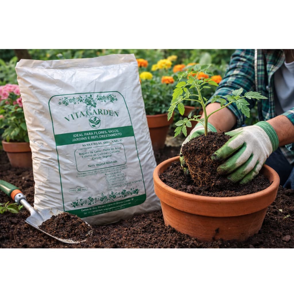 TERRA VEGETAL ADUBADA 15KILOS IDEAL PARA FLORES,VASOS,JARDINS E REFLORESTAMENTO