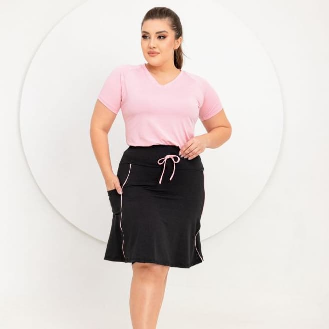 Conjunto Fitness Saia Colegial - Moda Fitness Evangélica