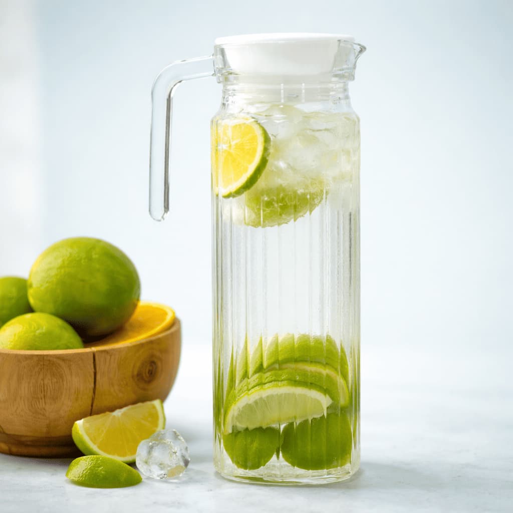 Jarra Vidro Frigo 1 Litro Transparente Para Água Suco Refrigerante