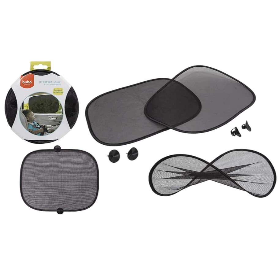 Kit 4 Protetores Solar Blackout Para Carro Com Ventosa - Protege Sol e UV, Vidros Laterais
