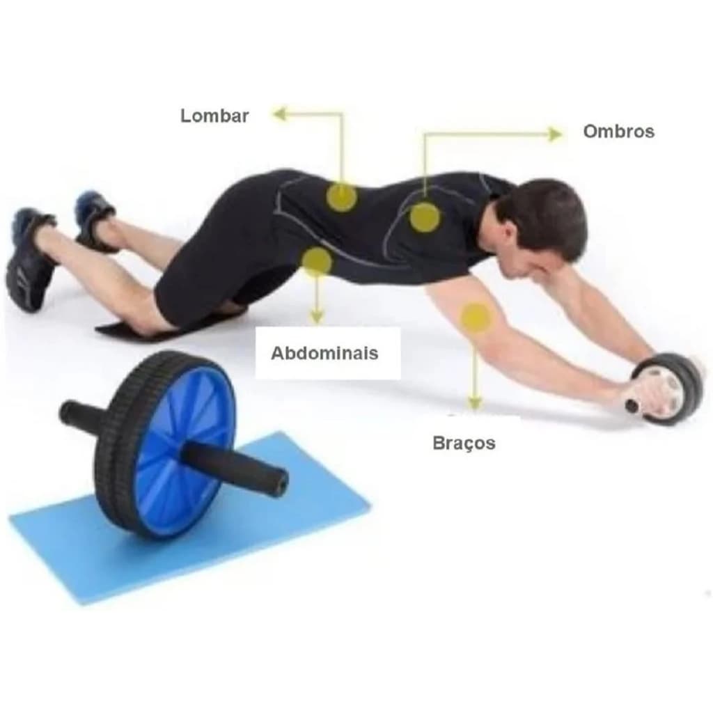 Rolo Para Exercícios Abdominal Lombar Ombros Roda com Apoio Treino Em Casa Academia Fitness