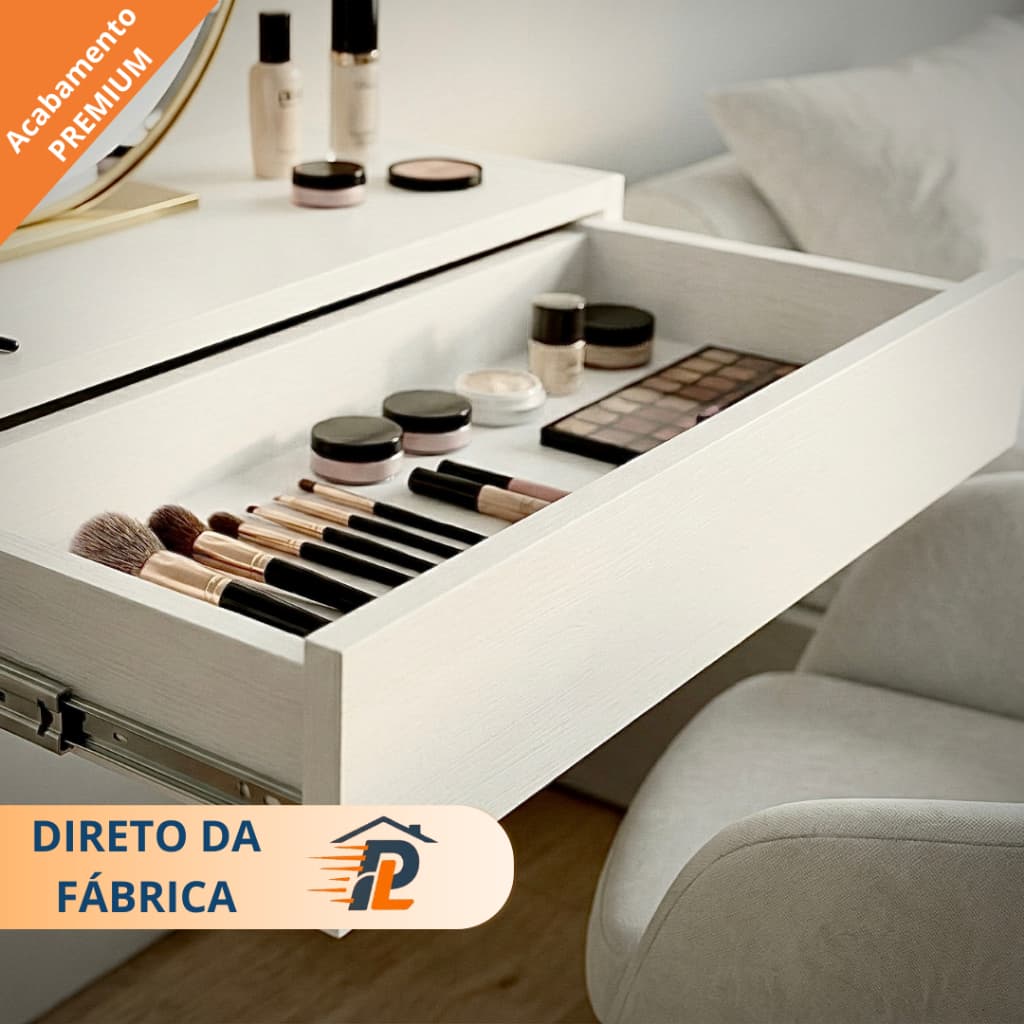 Gaveta Suspensa Penteadeira MDF Camarim Maquiagem Quarto Mesa 60cm Fixa Parede Trilho Telescópico