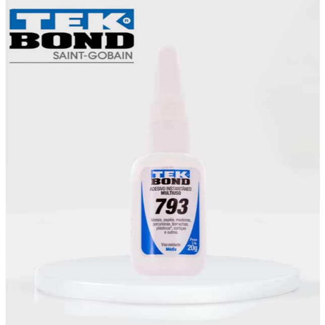 Cola Instantânea TekBond 793 – Adesivo de Cianoacrilato Média Viscosidade 20g
