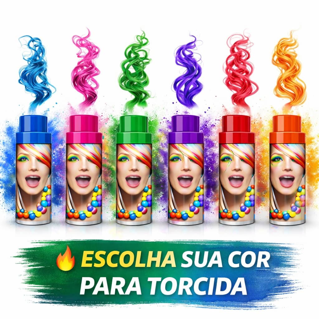Spray temporário para cabelo azul verde vermelho laranja rosa roxo copa fantasia cosplay futebol